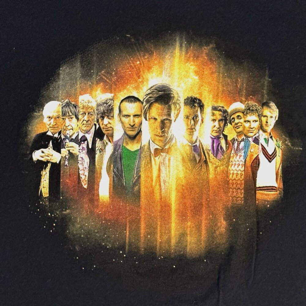 Dr Who Print T-Shirt The Doctors Size Large, Matt Smith, David Tennant 2009